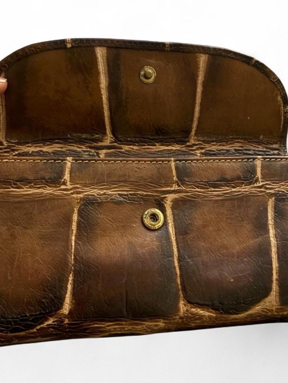 Dooney & Bourke Brown Croc-Embossed Leather Continental Wallet - Picture 5 of 7